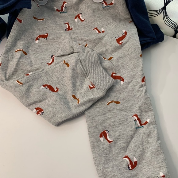 Carters Fox 2 piece set navy blue/ gray Various size - Picture 5 of 12